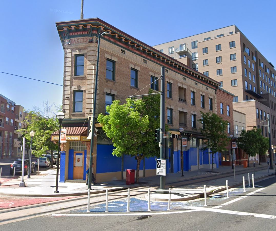 Street view of the historic Rossonian Hotel in Five Points, Denver
